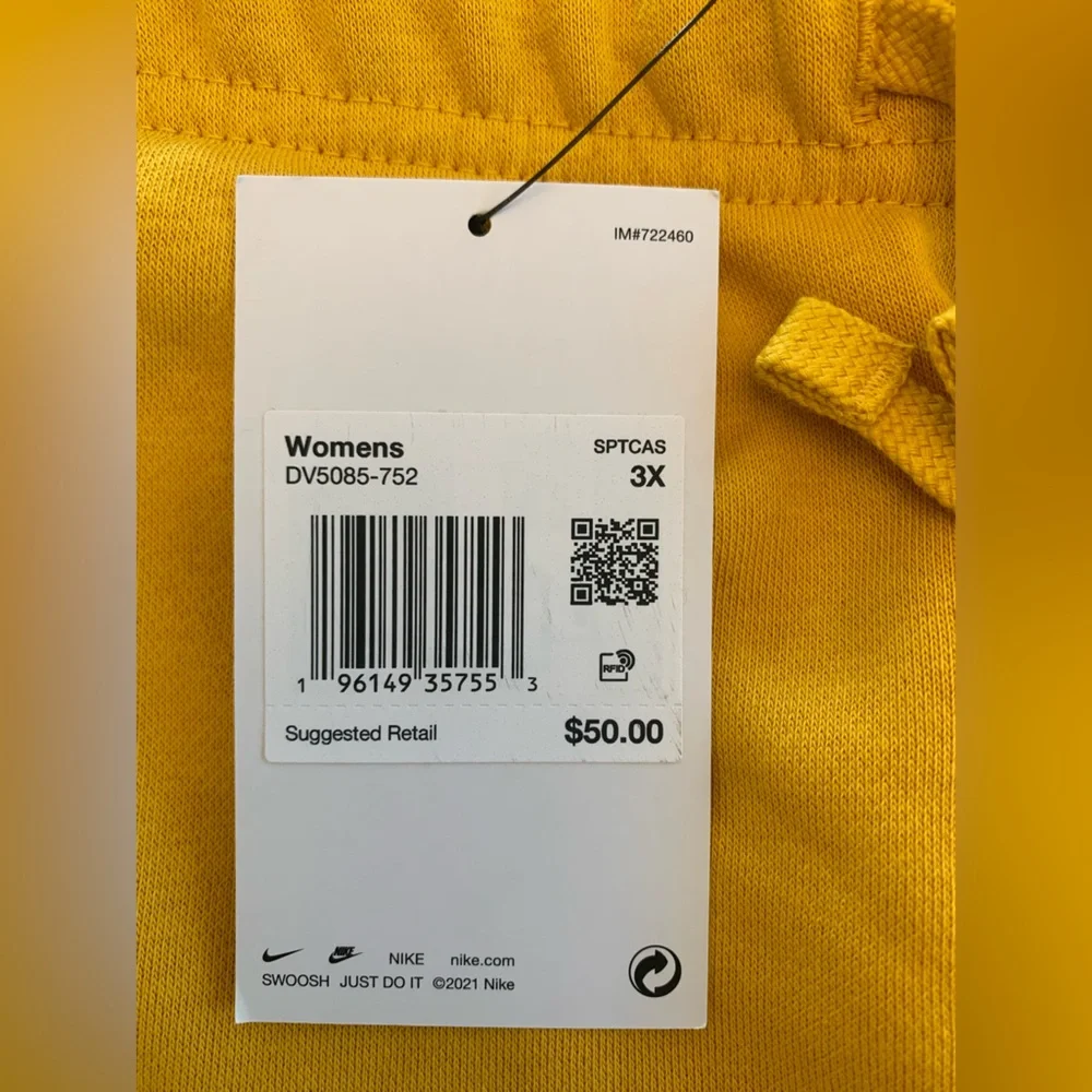 Nike Women’s Sportswear Knit Joggers Pants‎ Yellow Mid Rise 3XL DV5085-752